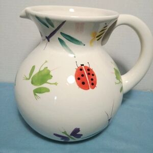 HUG BUG Large Ceramic Ball Pitcher RARE